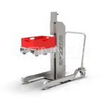 Lifting device for rolli with plastic crates