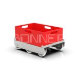 Plastic crates transporting rolli