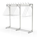 Stretched apron and helmet rack